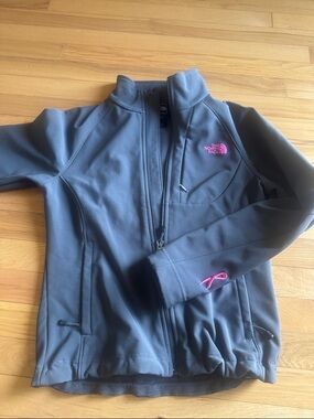 The North Face- Pink & Gray Softshell Jacket (Breast Cancer Awareness)